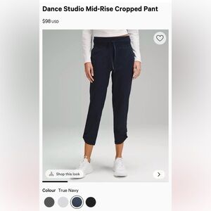 Lululemon Athletica Navy Cropped Pants Size 12